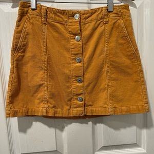 Forever 21 Los Angeles Premium Denim Women Size 26 Corduroy Mini Skirt Yellow